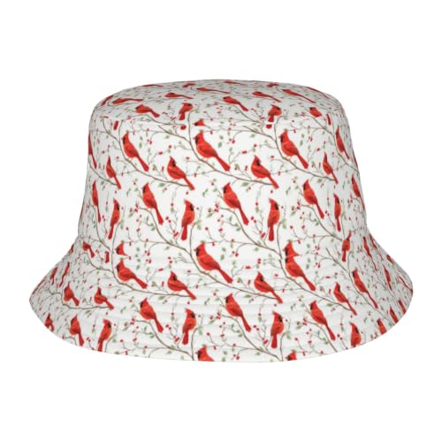 Bucket Hat Unisex for Men Women Cute Funny Fashion Fishing Hat Trippy Art Casual Fisherman Cap - color: Cardinal