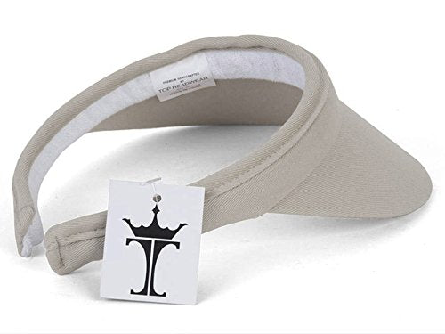 Mens Womens Sun Protection Sports Cotton Clip On Golf Tennis Visor - color: Putty