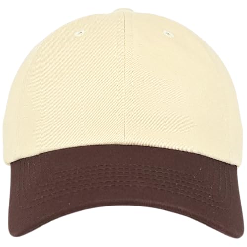 E BY ELIDAN Two Tone Dad Hat, Low Profile Baseball Cap - color: Stone Brown