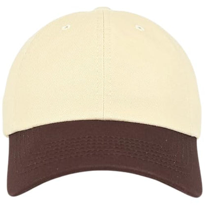 E BY ELIDAN Two Tone Dad Hat, Low Profile Baseball Cap - color: Stone Brown