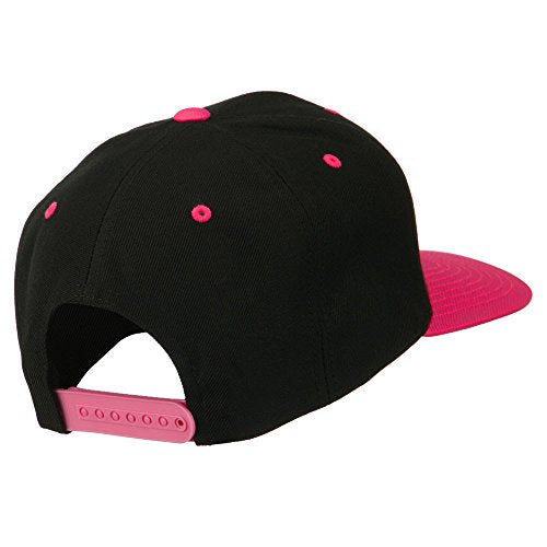 e4Hats.com LA Embroidered Snapback Cap - color: Black Pink