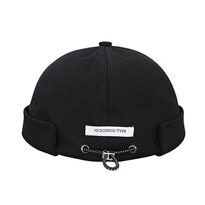 jerague Beanie Hat for Men Women Brimless Cuffed Hat Skullcap Watch Cap Adjustable - color: F-black/Gray