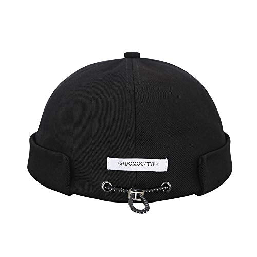 jerague Beanie Hat for Men Women Brimless Cuffed Hat Skullcap Watch Cap Adjustable - color: F-black/Gray