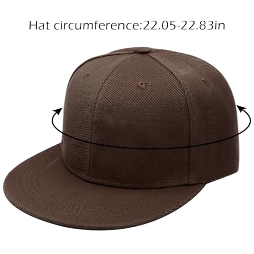 Snapback Hat Flat Bill Visor Hats Adjustable Hip Hop Baseball Cap for Women Men - color: Brown