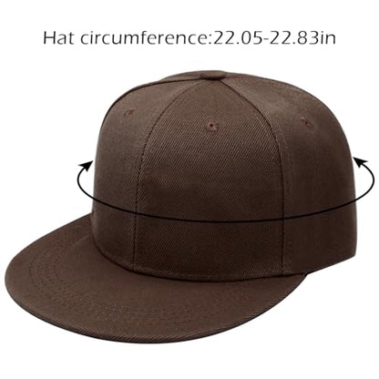 Snapback Hat Flat Bill Visor Hats Adjustable Hip Hop Baseball Cap for Women Men - color: Brown