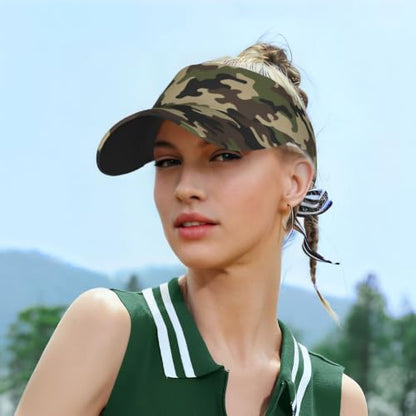 Leopard Print Sunscreen Visor Cap Adjustable Empty Top Athletic Beach Hat - color: 14