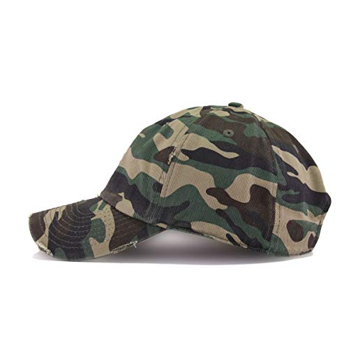 Peace Sign Vintage Baseball Cap Embroidered Cotton Adjustable Distressed Dad Hat - color: Camo