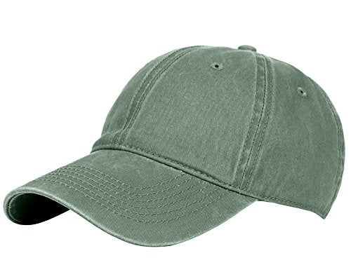 Glamorstar Classic Unisex Baseball Cap Adjustable Washed Dyed Cotton Ball Hat - color: Army Green