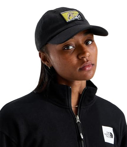 The North Face Norm Baseball Hat | Shallow Fit Ball Cap with Embroidered Logo, Adjustable Strap Closure & Silver Buckle - color: Tnf Black/Expedition Proven Patch