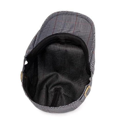 Cotton Newsboy Cap,Breathable Ivy Gatsby Cabbie Beret Hat for Men's Women Driving Hunting Golf - color: Checkered Khaki