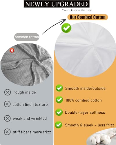 ROYBENS 100% Cotton T-Shirt Beanie for Women Men Slouchy Soft Skull Cap - color: 1pcs-white