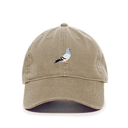 Pigeon Baseball Cap Embroidered Cotton Adjustable Dad Hat - color: Khaki