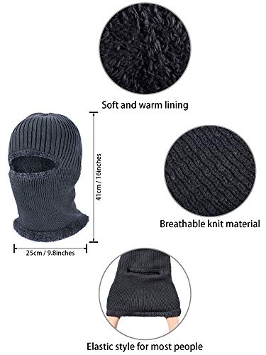 SATINIOR 2 Pcs Ski Masks Winter Balaclava Fleece - color: Black, Grey, size: One Size