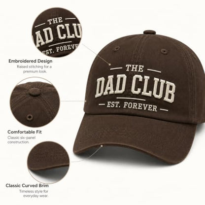 Dad Hats For Men, Dad Gang Hat With Embroidered Brown Cap Design 20-24in