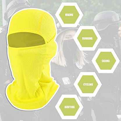 Balaclava Face Mask Adjustable Windproof UV Protection Hood - color: Yellow