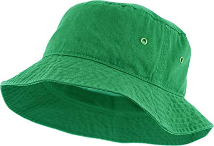 KBETHOS® 100% Cotton Washed Bucket Hat - color: Kelly Green, size: Large-X-Large