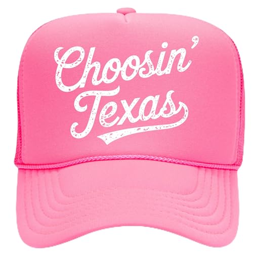 BROTHER TRUCKERS Choosin' Texas Distressed Mesh Back Hat - color: Neon Pink