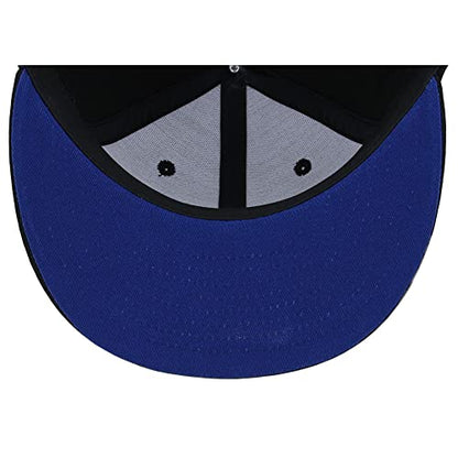 Lids Blank Full Court w/Colored Under Visor Fitted Cap Black/Royal Blue