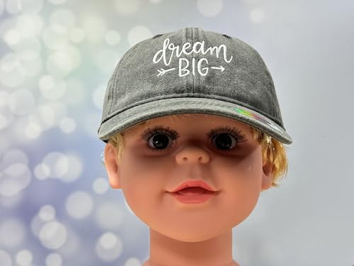 Adjustable Embroidery Animal Baseball Hat for Kid Toddler Child - color: Dream Big (Washed Black)