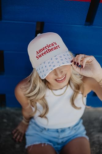 KATYDID Americas Sweetheart Vintage Hat - Two-Toned Mom Hat - Embroidered Vintage Baseball Cap - Women’s Snapback - color: Light Blue Floral