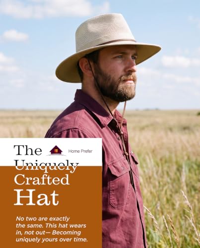 Home Prefer Cotton Summer Fedora Hat Wide Brim Sun Hats for Men Women UPF 50+ Sun Protection Cap for Fishing Hiking - color: Light Khaki, size: 7 3/8
