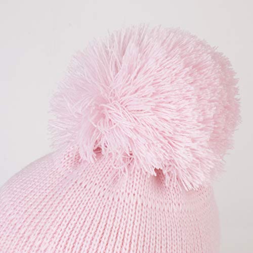 Baby Toddler Beanie Earflap Winter Hat Fleece Lined Knit Cap Girls Boy - color: Pink, size: 2-5T