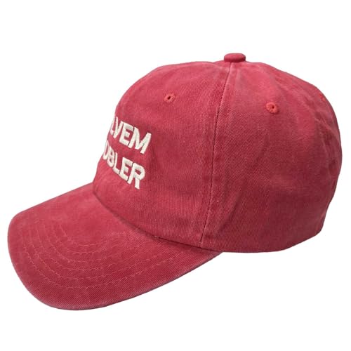 Altru Apparel Embroidered Cap & Hat | SOLVEM PROBLER Hats | Vintage Caps for Mens & Women | Black Sweatband Fitted Hat | - color: Coral