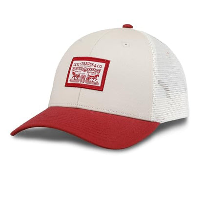 Levi's Men's Classic Style Logo Trucker Hat - Adjustable Lightweight - color: Red