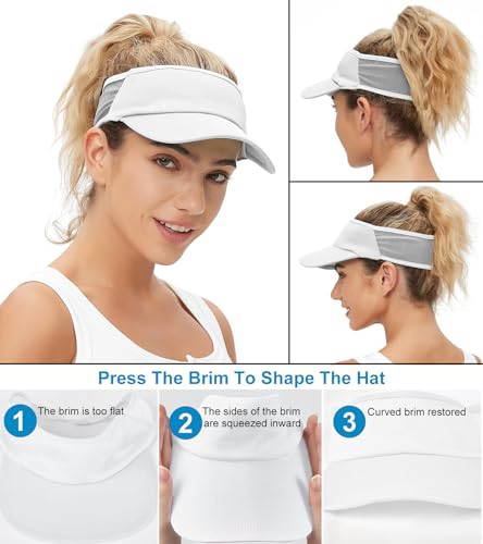 Sun Visor Hats Lightweight Stretchy for Running Tennis Golf - color: White