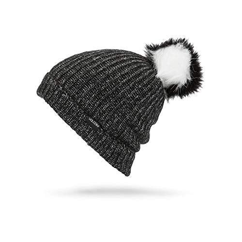 Volcom Women's Lula Faux Fir Pom Snow Beanie - color: Black 2