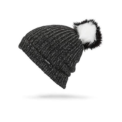 Volcom Women's Lula Faux Fir Pom Snow Beanie - color: Black 2