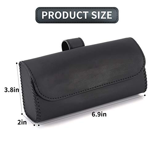 Accmor Sunglasses Holder for Car Sun Visor, Auto Eyeglasses Protective Storage Case, Vehicle Visor Accessories Organizer Box - color: Black