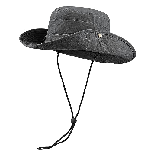 Clakllie Reversible Packable Boonie Fishing Hat UV Protection Sun Beach Hat - color: S-hjy6-grey
