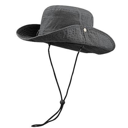 Clakllie Reversible Packable Boonie Fishing Hat UV Protection Sun Beach Hat - color: S-hjy6-grey