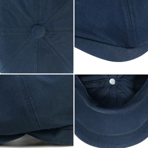Toddler 8 Panel Cotton Newsboy Cap - color: Navy, size: 6-24 Months