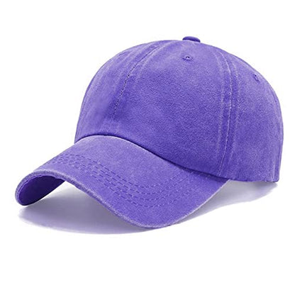 NPJY Baseball Cap Golf Dad Hat Adjustable Original Classic Low Profile Hat - color: Purple(washed)