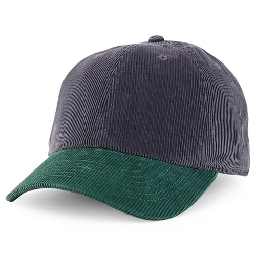 Trendy Apparel Shop Cotton Corduroy Unstructured Baseball Cap Dad Hat - color: Dark Grey Green