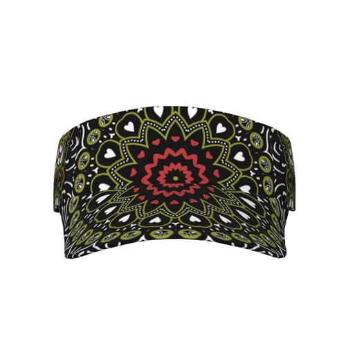 Vintage Mandala Sports Sun Visor Hat Men Women Adjustable Hats Empty Top Cap for Running Tennis Golf - color: Color-9