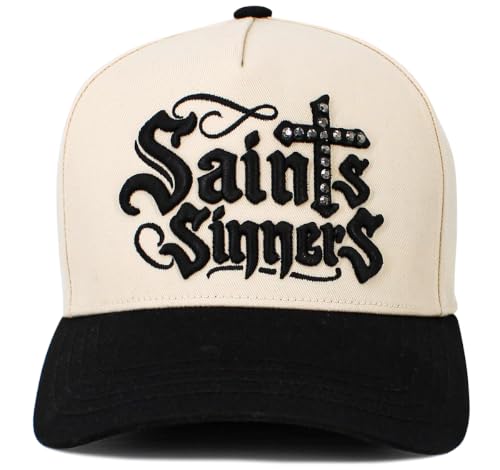 KBETHOS Daddy Dad Hat Pineapple Vacation Baseball Cap Vintage Distressed Classic Polo Style Adjustable - color: Natural Black Saints Sinners Rhinestone