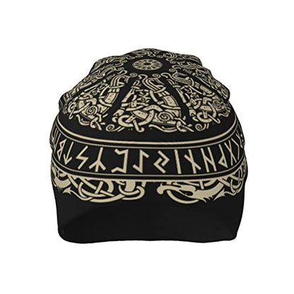 Men Vikings Beanie Caps,Norse Rune Skull Cap Knit Hat Slouchy Cap Autumn Summer Casual Beanies Hat - color: Norse Rune Printed