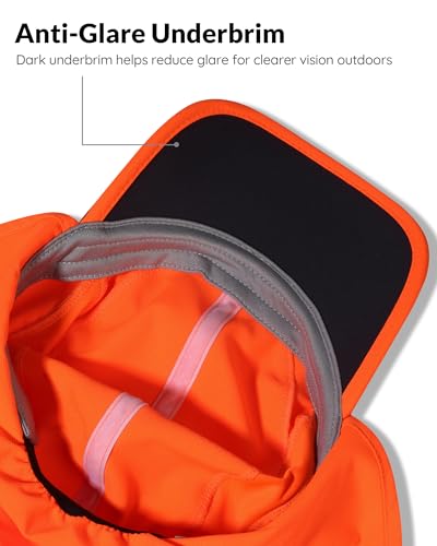 GADIEMKENSD 360° Reflective Work Hat with Neck Shade, UPF50+ Sun Protection, Breathable Mesh, Sweat Wicking - color: Neon Orange