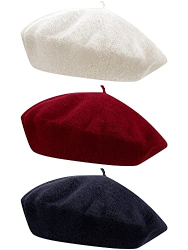 3/6 Pcs Beret Hats for Women - color: Basic Color, size: Medium