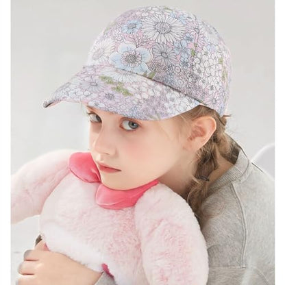 Peecabe Plain Toddler Baseball Hat Unisex Cotton Kids Trucker Hat Adjustable Baby Boys Sun Caps Girls Baseball Cap 1-5Y - color: Mix Flower, size: 6-24 Months