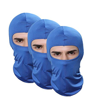 Pack of 3 Ski Mask Bandana Face Hat for Outdoor Airsoft Motorcycle Hood Helmet Balaclavas Headwear - color: Royal Blue
