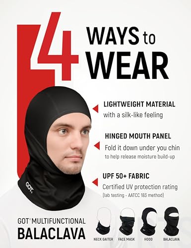 UPF 50+ Balaclava Ski Mask for Men Women - UV Face Mask Motorcycle Shiesty - color: Black Flag