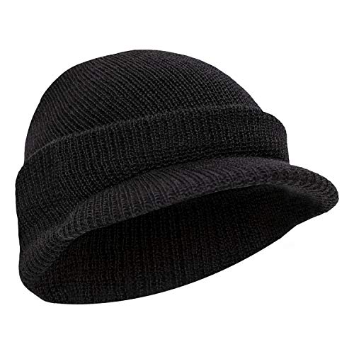 Rothco Genuine Watch Cap with Brim - Classic Knit Cap for Cold Weather - color: Black