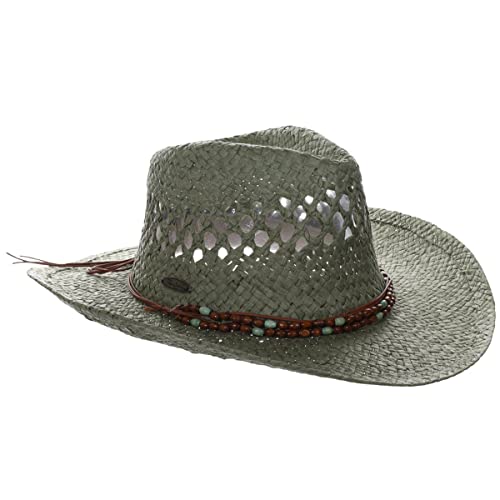 Panama Jack Drifter Sun Hat - Toyo Straw, 3 1/4" Shapeable Brim - color: Olive