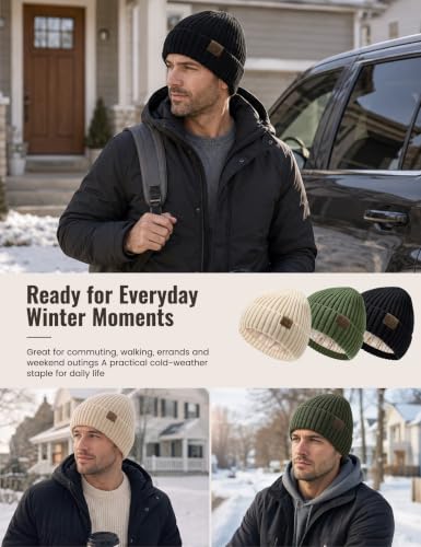 Durio Unisex Silk Lined Beanie Double Layered Winter Hats - color: Hot Pink