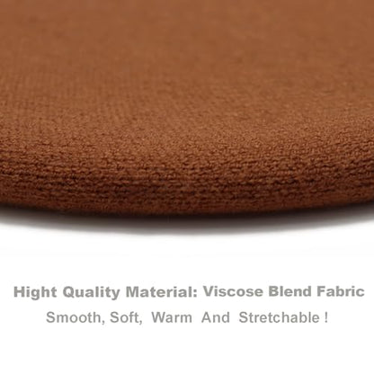Wheebo Reversible Solid Color French Beret Hat for Women and Girls - color: Chocolate
