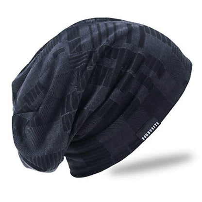 Ruphedy Men Slouchy Beanie Summer Long Oversize Thin Lightweight Skull Cap B011h - color: B403-black, size: One Size